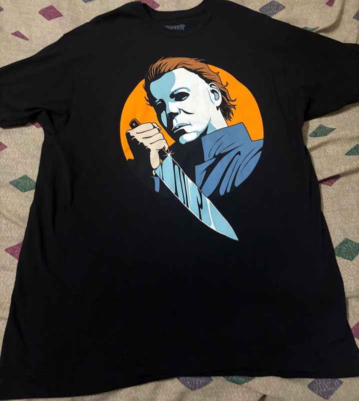 RARE CREEPY CO HALLOWEEN MICHAEL MYERS KNIFE SHIRT XL MOVIE FILM HORROR SERIES