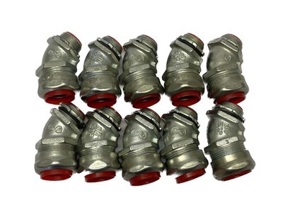 (10) NOS ETP 3/4  Liquidtight Flexiable 45° Insulated Counduit Fittings