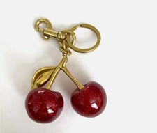 12PCS Keychain Cherry Bag Charms Purse  Key Chains Women Cute /Red Apple Gifts US