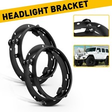 7" Black LED Headlight Bracket Round Mounting Rings For Jeep Wrangler JK TJ US
