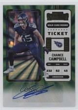 2022 Panini Contenders Rookie Ticket Wild Card Round Chance Campbell Auto 05k6