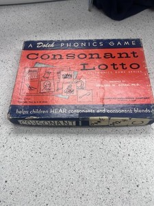VTG 1956 CONSONANT LOTTO E W DOLCH PHONICS GAME CARDS PCS W BOX