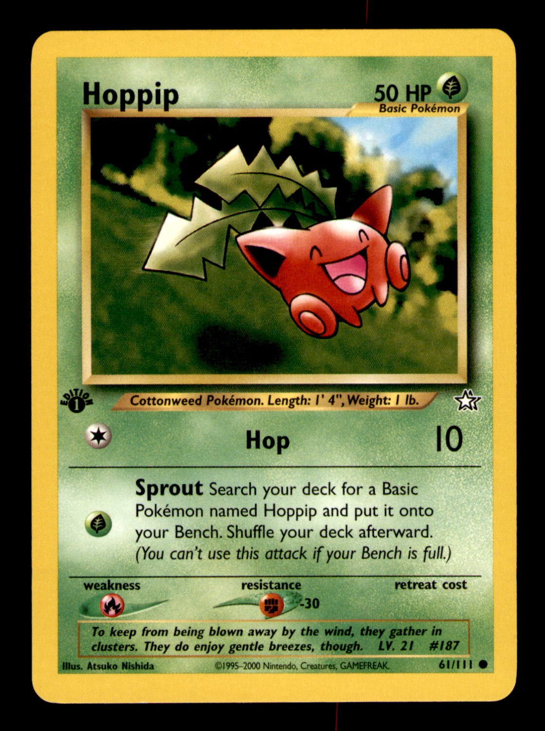 Hoppip 61/111 Common Neo Genesis Pokemon 1st Edition Near Mint