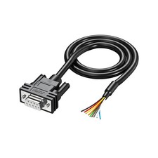 DB9 Female to Bare Wire RS232 Serial Cable 3ft Black 9-Core Shielded Straight
