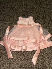 Girls Pink Formal Flower Girl Dress Ribbon Tulle Size 3T