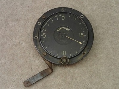 Tycos Vintage Early US Navy Aircraft Altitude Altimeter Gauge Estate Item