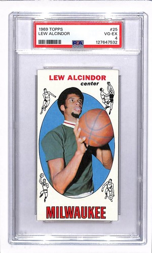 1969-70 Topps Lew Alcindor Kareem Abdul-Jabbar Rookie RC #25 Bucks PSA 4
