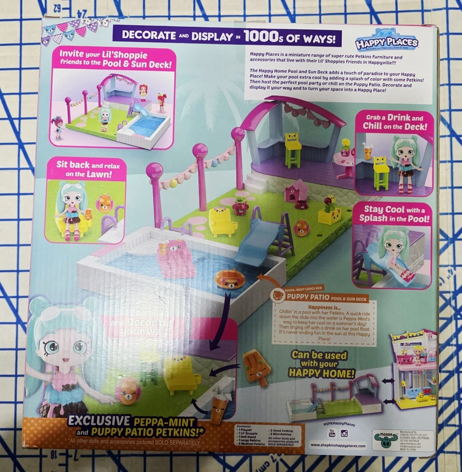 Juego Shopkins Happy Places Home Pool and Sun Deck (Peppa Mint) - Descontinuado Foto 2 de 4