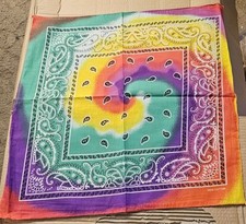 MULTICOLOR TIE DYE PAISLEY COLORFUL HANDKERCHIEF BANDANA SET OF 3 BANDANNA