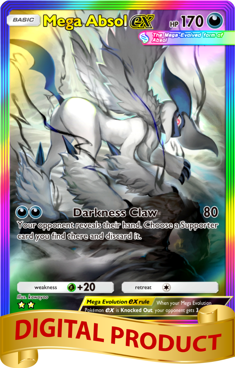 Pokemon Pocket TCG Card 2 Star Full Rainbow Mega Absol EX Mega