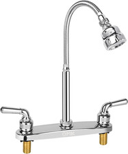XMK All-Metal RV Kitchen Faucet with 360  Rotatable Sprayer for Campers