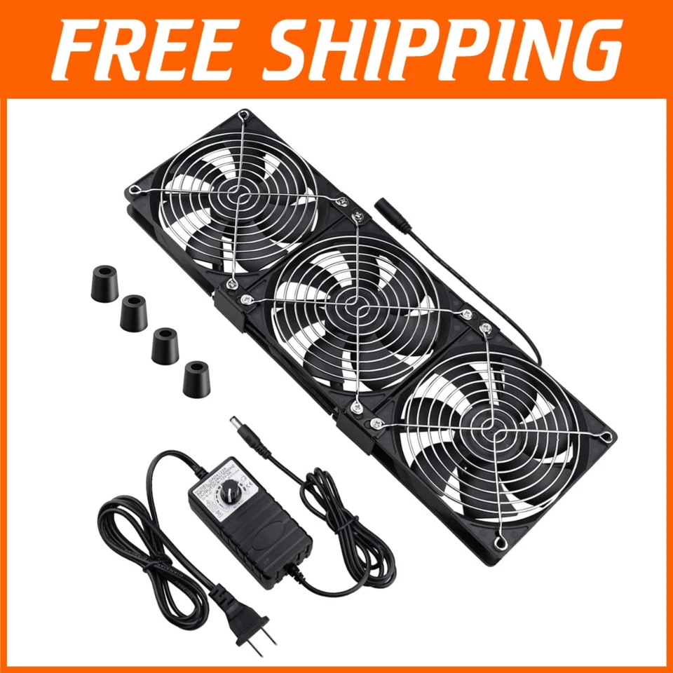 Leistungsstarker Dual Ball 3x120mm Lüfter mit Netzstecker - variable Geschwindigkeit