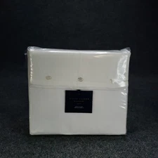 Ralph Lauren Linen Queen Flat Sheet Solid Alabaster White NEW Flat Sheet Only