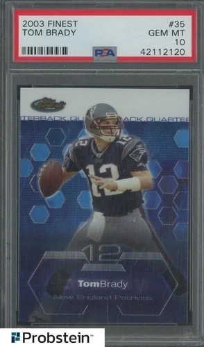 2003 Topps Finest #35 Tom Brady New England Patriots PSA 10 GEM MINT