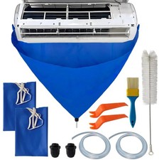 Ajqxh 8Pcs Mini Split Ac Cleaning Kit, Air Conditioner Cover Blue