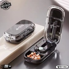 Adjustable Precise Pill Cutter Storage Box Portable Drug Tablet Medicine Dust