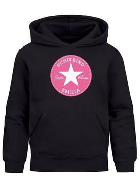 Kids Hoodie Girls School Child 2025 Personalised With Name Star Graphic