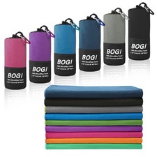 Compact Quick Dry Microfiber Sports Towel Black 40x20 Inch Medium Size