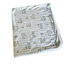 Carters MY FIRST Teddy Bear Puppy Bunny Baby Receiving Blanket Cotton Vintage