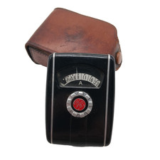 Vintage GE General Electric Type PR-30 Mascot Exposure Meter w/ leather Case USA