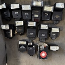 Vintage Camera Flash Lot 15x Vivitar Sunpak Olympus Hanimex Quantaray Untested