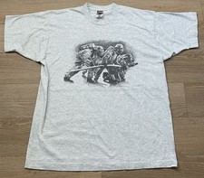 Vintage 1995 Firefighter Fireman T Shirt XL Discolored Stains Single Stitch GUC