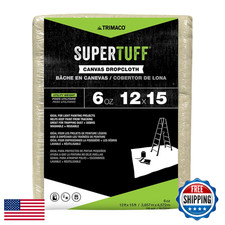 Trimaco SuperTuff 6 oz Canvas Drop Cloth - 12x15 ft - Heavy Duty Utility