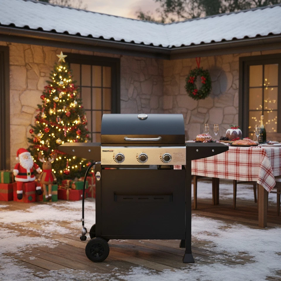 Royal Gourmet 3-Burner BBQ Liquid Propane Gas Gril lwith Front Spice Rack Black - Image 2 of 4