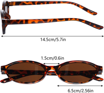 3 Pairs Retro Oval Cat Eye Sunglasses for Women Y2K Trendy  display picture 3