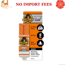 Gorilla 2 Part Epoxy, 5 Minute Set, .85 Ounce Syringe, Clear, Pack of 1 