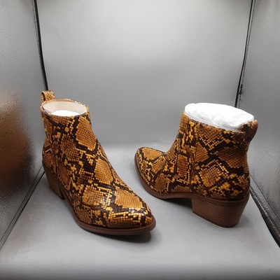 Code West Western Boots Voodoo Women's 7.5M Yellow Snake Embossed