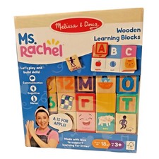 Ms. Rachel Melissa  Doug Wooden Learning Blocks Letters  Numbers 30pc Kids