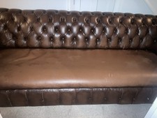 RARE Leather Chesterton 4 Seater Sofa! Good Enough Condition, and very cool.