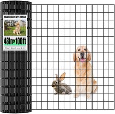 Garden Fence Black PVC Coated Welded Wire Fencing 48 Inch x 100 Foot, 2 Inch x 3