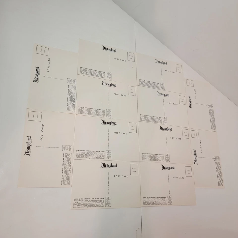 12 postales de colección 1966 WDP Disneyland Piratas del Caribe Nueva Orleans Square PA Foto 2 de 4