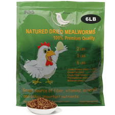 6 Lbs. Non-Gmo Dried Mealworms for Wild Bird Chicken Fish, High-Protein, Large M