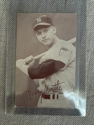 1947-66 Exhibits Card Mickey Mantle white outlined name