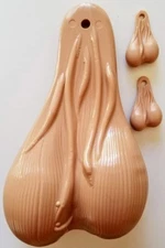 Flesh Combo of one 8" Truck Nuts and two 2" Truck Nutz