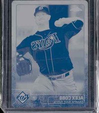 2015 TOPPS CHROME PRINTING PLATE 1/1 CYAN #33 ALEX COBB