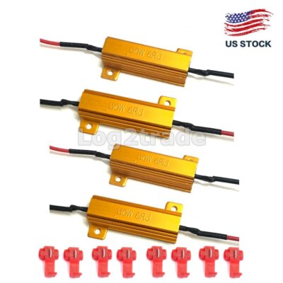 4 Pcs 50W Load Resistor 6 Ohm Fix LED Error Bulb Fast Hyper Flash Turn Signal