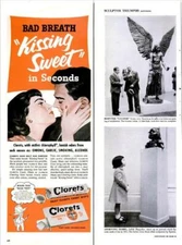 1952 Clorets PRINT AD Kissing Sweet Candy Mints