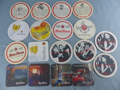 Lot of 18 different KÖNIG-PILSENER coaster bierviltje Bierdeckel F16