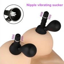 Vibrating Nipple Sucker Suction Cup Breast Vibrator Pump Vibe Sex-Toys for Women