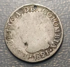 COLOMBIA CUNDINAMARCA 2 REALES 1821 Ba JF HOLED