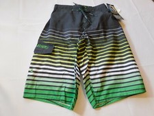Maui and Sons Boy's Youth Boardshort Board shorts M 10-12 Charcoal Green Stripes