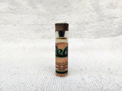 1940s Vintage Cebe Peppermint Extract Oil Glass Bottle Brougg SA G1106