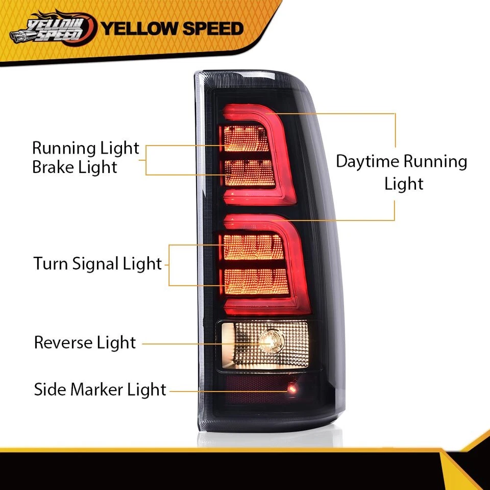 Ajuste para 1999-2006 Chevy Silverado lanternas traseiras de LED esquerda+direita preta fumaça - Imagem 3 de 4