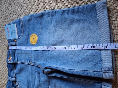 Cat & Jack Blue Bermuda Super Stretch Soft Cuffed Shorts New Girls Kids Sz M 8 - Picture 3 of 11