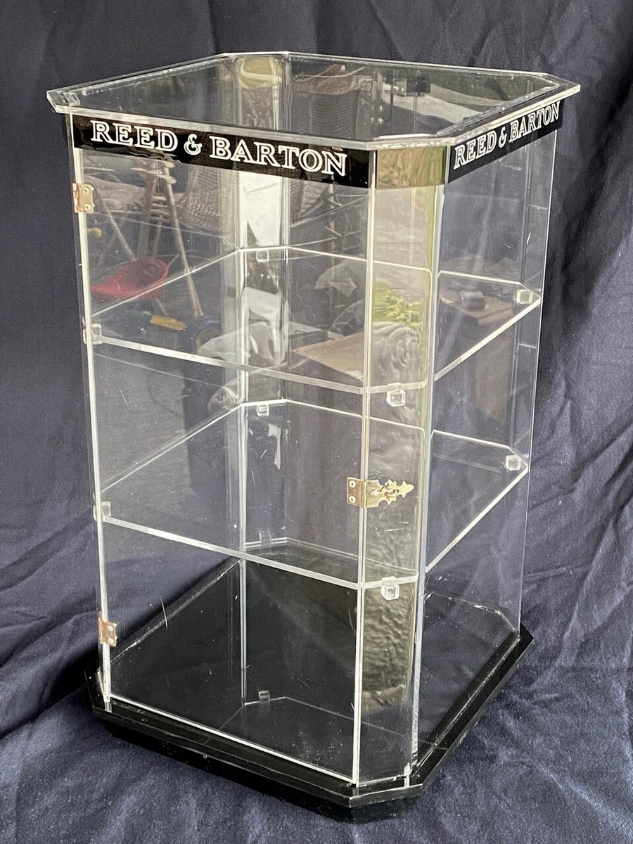 Corinthian Display Stand 12体用 1995年製箱付き Vintage REED & BARTON Display Showcase. 3 Tier Shelf Clear Lucite