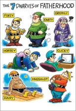 Fatherhood Dwarves - Nobleworks Funny Dan Collins Father's Day Card